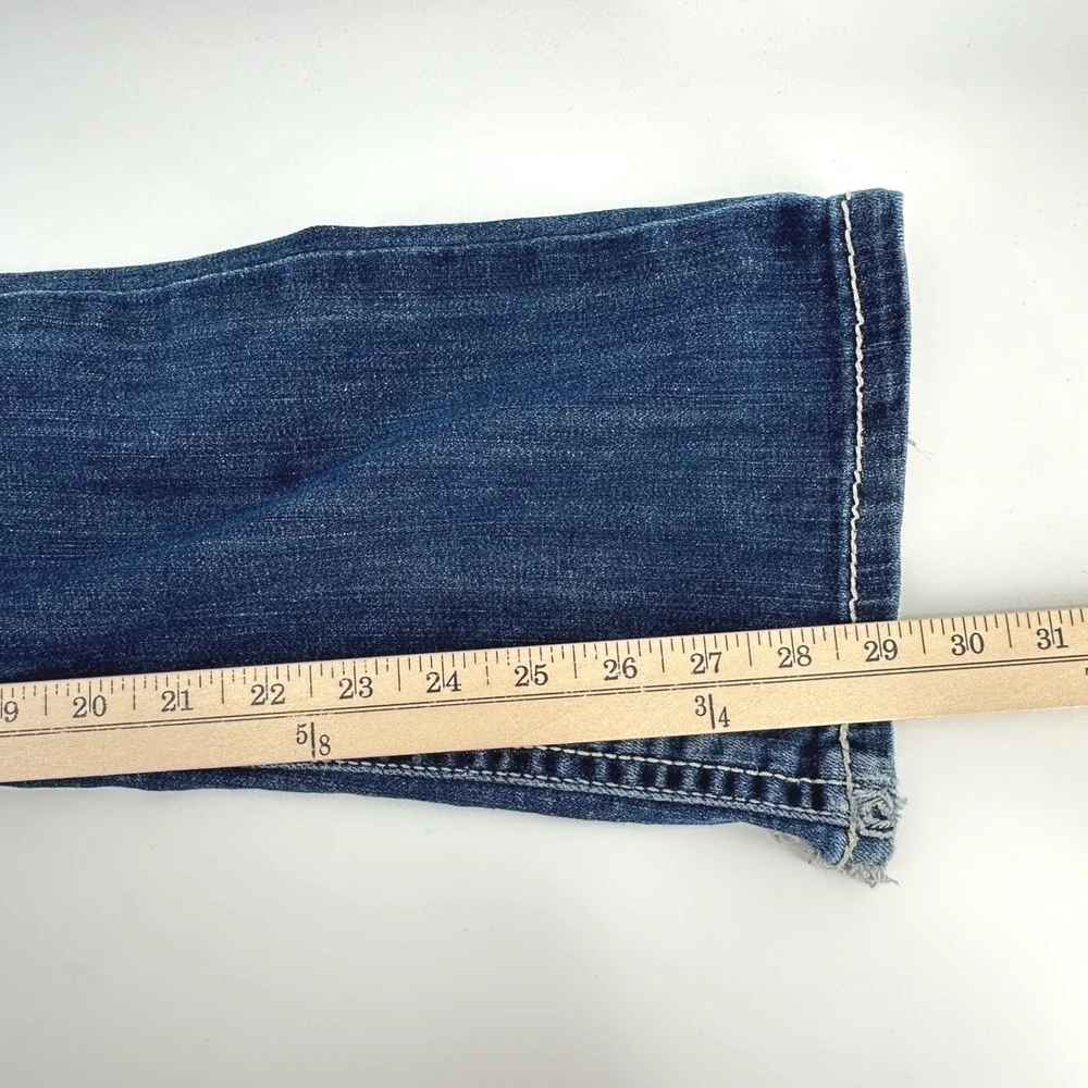 Ariat REAL Bootcut Jeans Kids Size 14 Blue Dark Wash Contrast Stitching - Picture 14 of 16